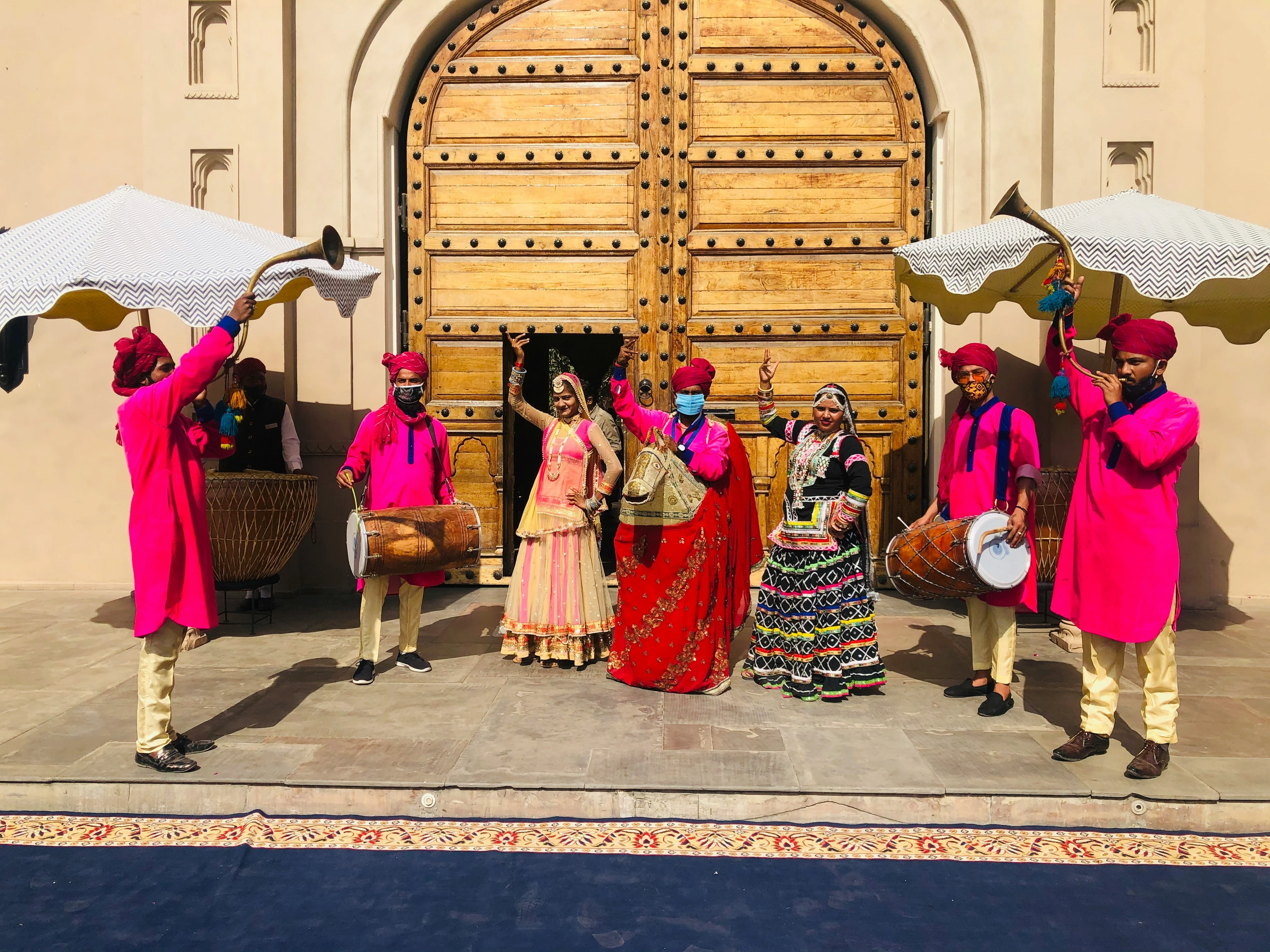 Fort entry with Rajasthani cultural artists